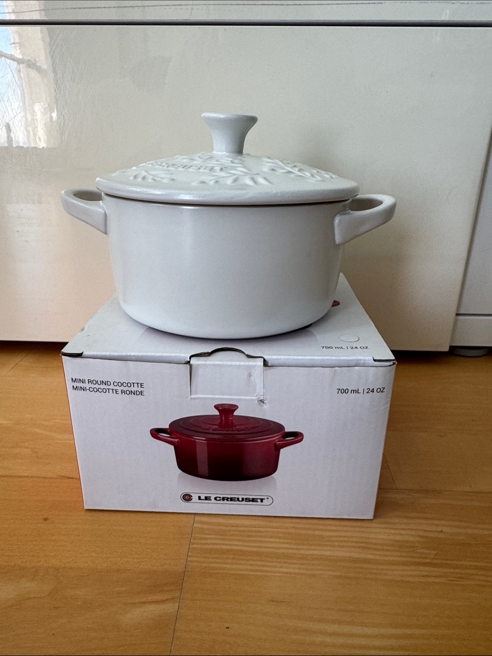 Le Creuset White Mini Round Cocotte with Lid